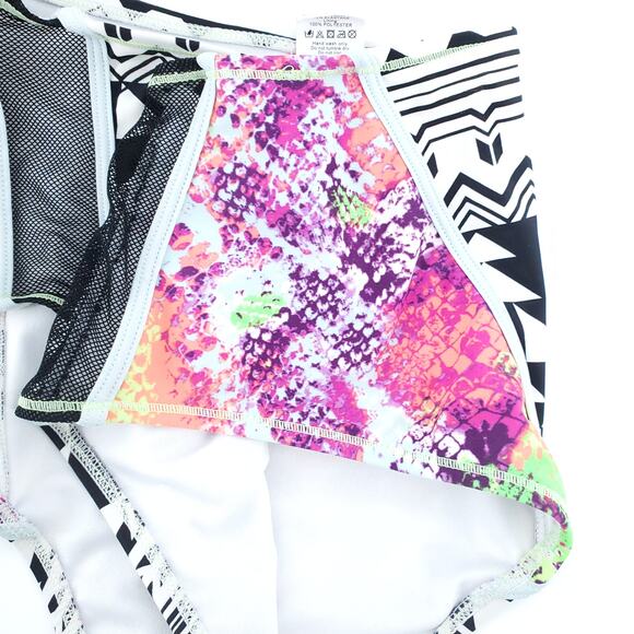 River Island Geometric and Colorful Animal Side Panel w/ Mesh Swimsuit Bottom| 4 - Picture 3 of 6